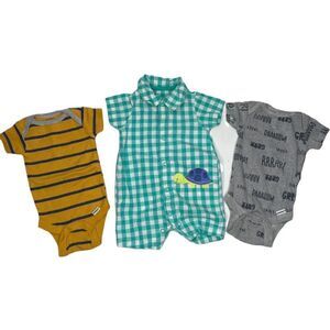 Gerber and Carters Boys 3 Piece Jumper Bundle Newborn